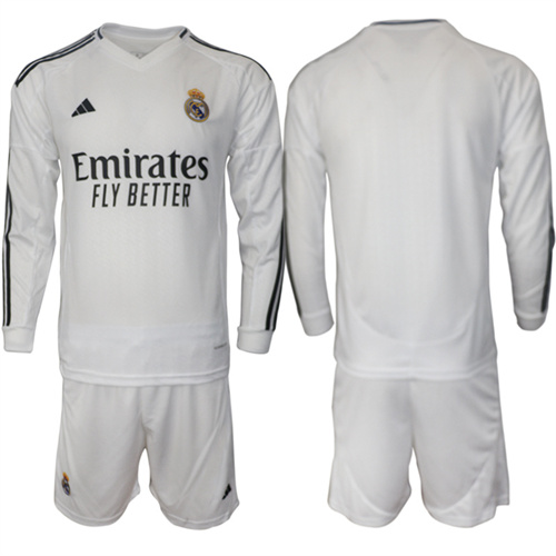 Men's Real Madrid home Long sleeves Custom Or Blank 2024-25 Suit Soccer Jerseys