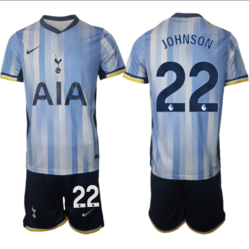 Men's Tottenham Hotspur away 22# JOHNSON 2024-25 Suit Soccer Jerseys