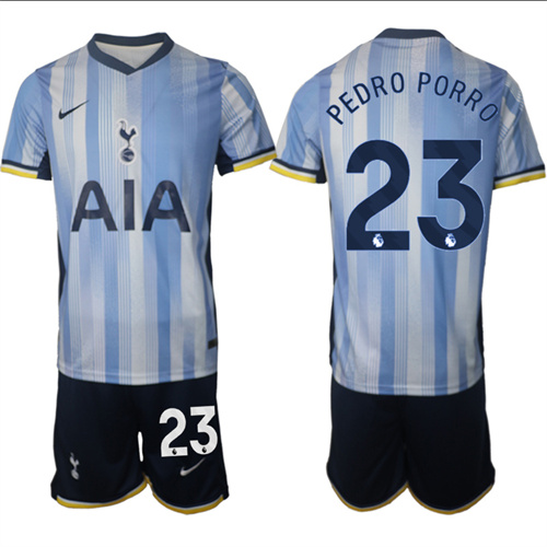 Men's Tottenham Hotspur away 23# PEDRO PORRO 2024-25 Suit Soccer Jerseys