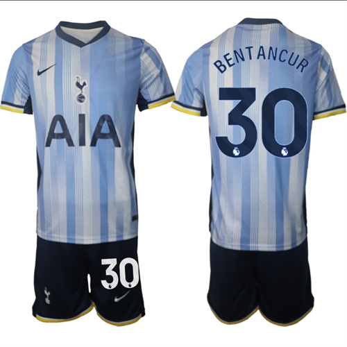 Men's Tottenham Hotspur away 30# BENTANCUR 2024-25 Suit Soccer Jerseys