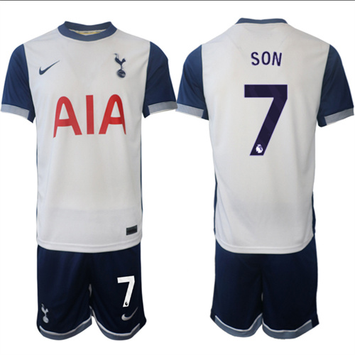 Men's Tottenham Hotspur home 7# SON 2024-25 Suit Soccer Jerseys