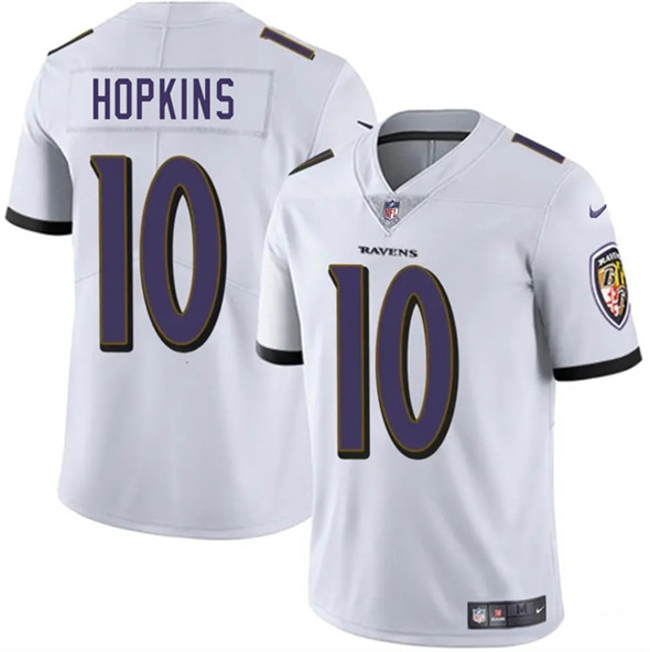 Men's Baltimore Ravens #10 DeAndre Hopkins White Vapor Limited Football Jersey