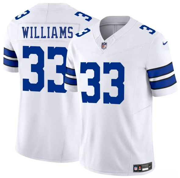 Men's Dallas Cowboys #33 Javonte Williams White 2025 F.U.S.E. Vapor Untouchable Limited Football Stitched Jersey