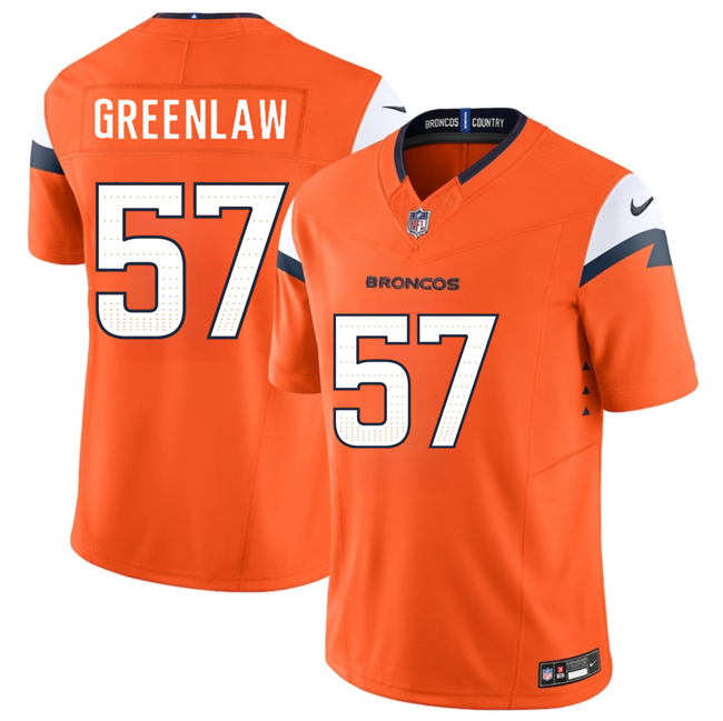 Men's Denver Broncos #57 Dre Greenlaw Orange 2025 F.U.S.E. Vapor Limited Football Stitched Jersey
