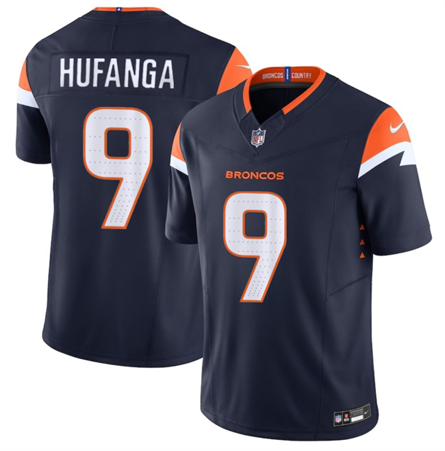 Men's Denver Broncos #9 Talanoa Hufanga Navy 2025 F.U.S.E. Alternate Vapor Limited Football Stitched Jersey