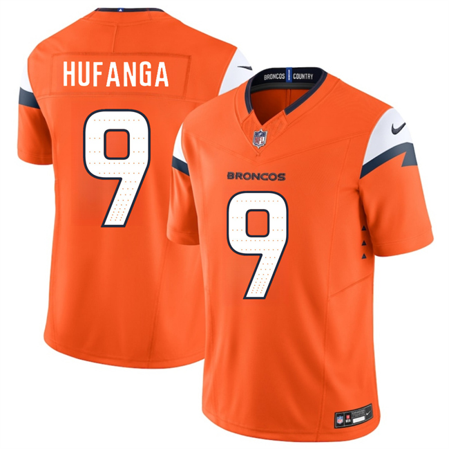 Men's Denver Broncos #9 Talanoa Hufanga Orange 2025 F.U.S.E. Vapor Limited Football Stitched Jersey