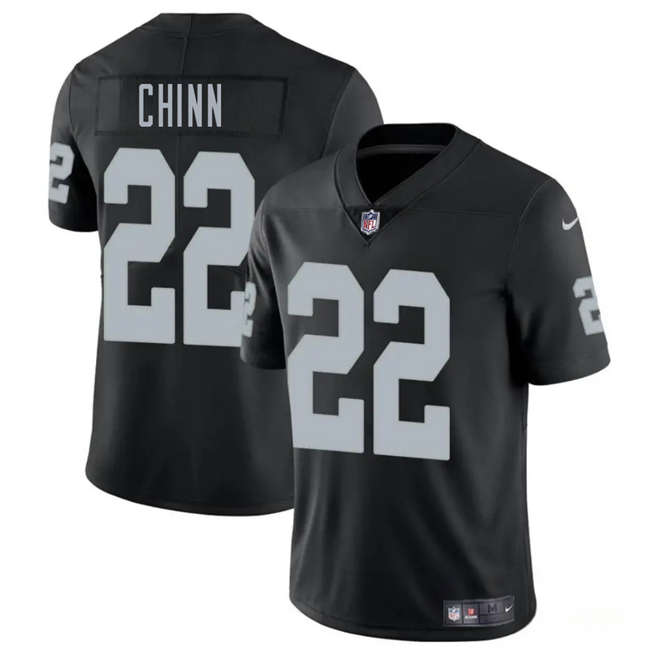 Men's Las Vegas Raiders #22 Jeremy Chinn Black 2025 Vapor Football Stitched Jersey