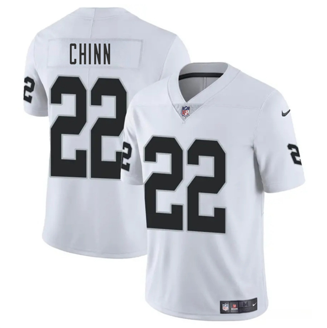 Men's Las Vegas Raiders #22 Jeremy Chinn White 2025 Vapor Football Stitched Jersey