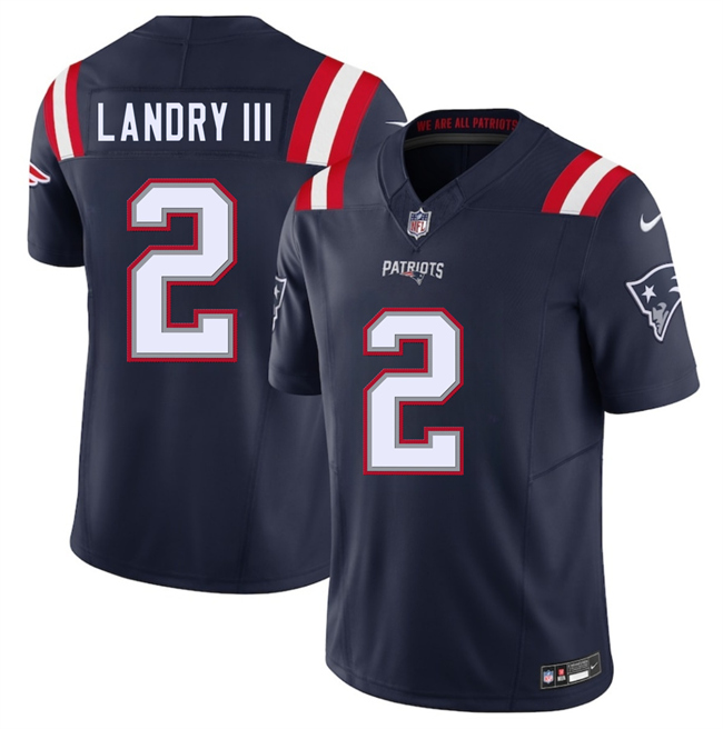 Men's New England Patriots #2 Harold Landry III Navy 2025 F.U.S.E. Vapor Limited Football Stitched Jersey