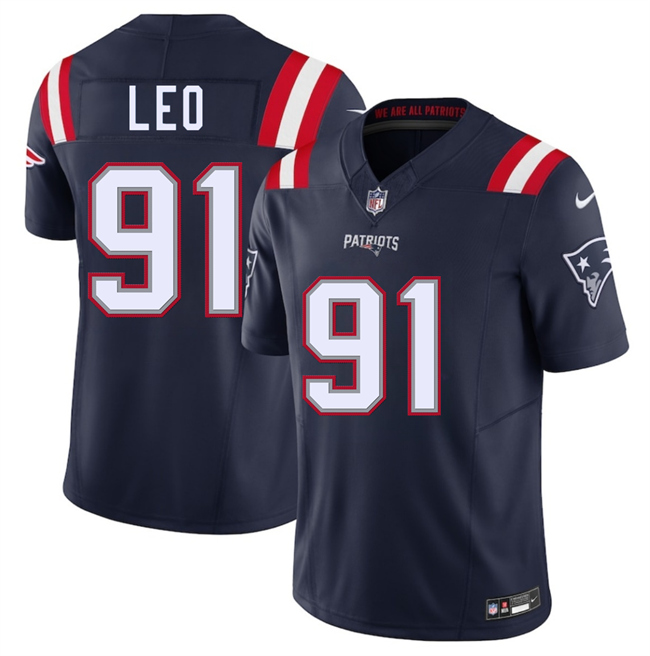 Men's New England Patriots #91 Titus Leo Navy 2025 F.U.S.E. Vapor Limited Football Stitched Jersey