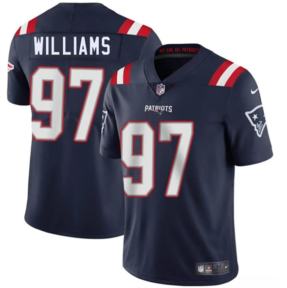 Men's New England Patriots #97 Milton Williams Navy 2025 Vapor Limited Football Stitched Jersey