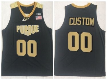 Men's Purdue Boilermakers Custom Any Name and Number Basketball Jersey Black