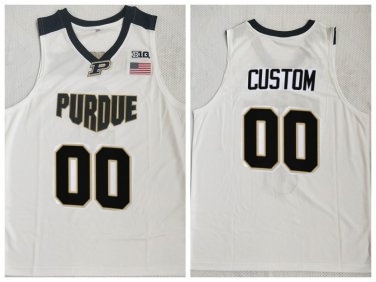 Men's Purdue Boilermakers Custom Any Name and Number Basketball Jersey White