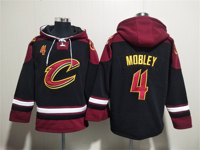 Men's Cleveland Cavaliers #4 Evan Mobley Black Red Ageless Must-Have Lace-Up Pullover Hoodie