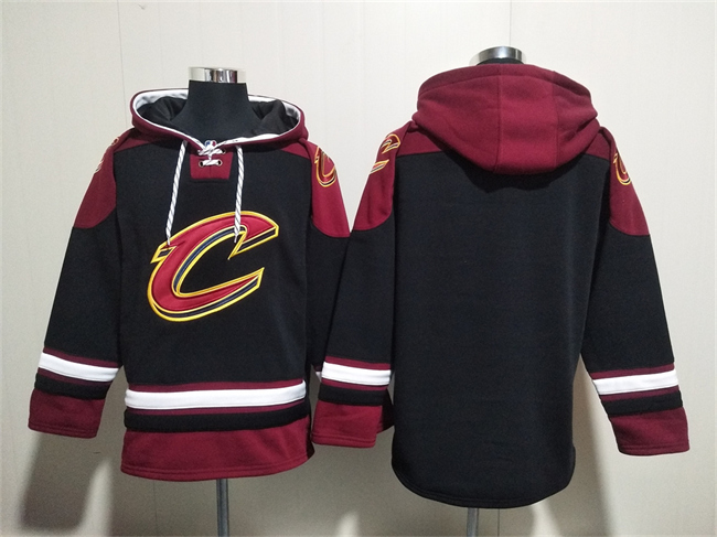 Men's Cleveland Cavaliers Blank Black Red Ageless Must-Have Lace-Up Pullover Hoodie