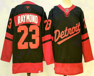 Men's Detroit Red Wings #23 Lucas Raymond Black 2025 Stadium Series Stitched Jersey