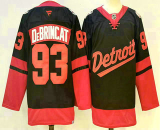 Men's Detroit Red Wings #93 Alex DeBrincat Black 2025 Stadium Series Stitched Jersey