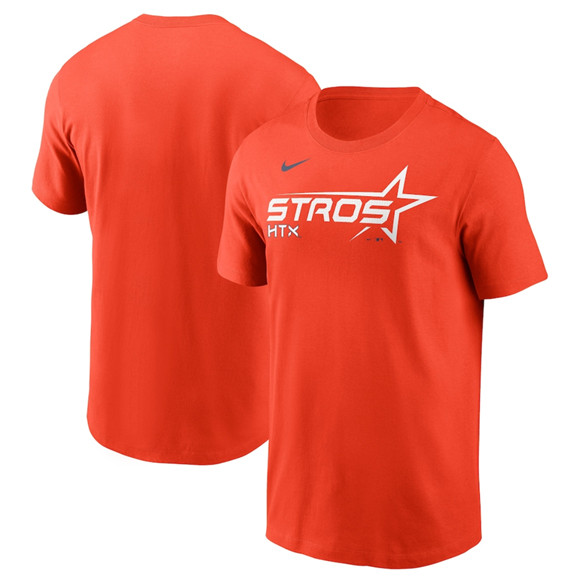 Men's Houston Astros Orange 2025 City Connect Wordmark Performance T-Shirt