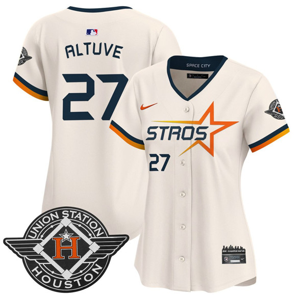 Women's Houston Astros #27 Jose Altuve Cream 2025 City Connect Limited Stitched Baseball Jersey(Run Small)