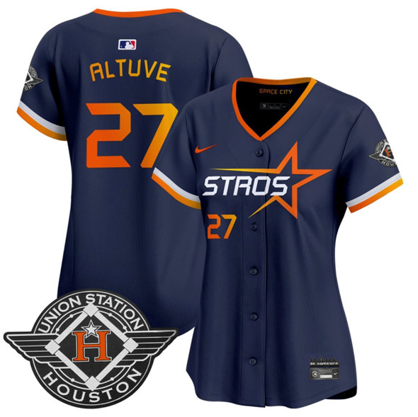Women's Houston Astros #27 Jose Altuve Navy 2025 City Connect Limited Stitched Baseball Jersey(Run Small)