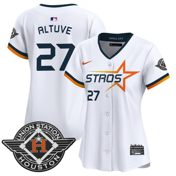 Women's Houston Astros #27 Jose Altuve White 2025 City Connect Limited Stitched Baseball Jersey(Run Small)