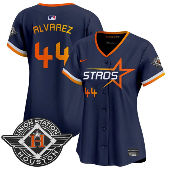 Women's Houston Astros #44 Yordan Alvarez Navy 2025 City Connect Limited Stitched Baseball Jersey(Run Small)