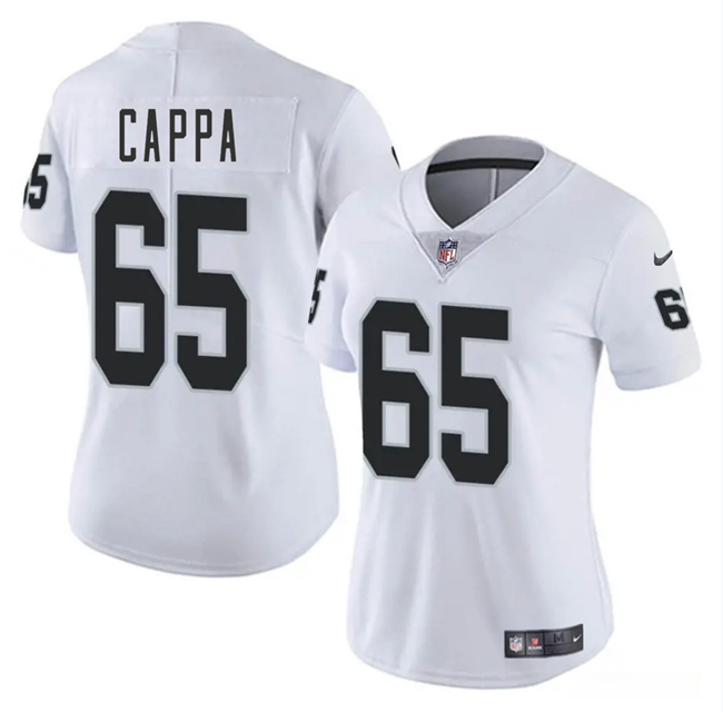 Women's Las Vegas Raiders#65 Alex Cappa White 2025 Vapor Football Stitched Jersey(Run Small)