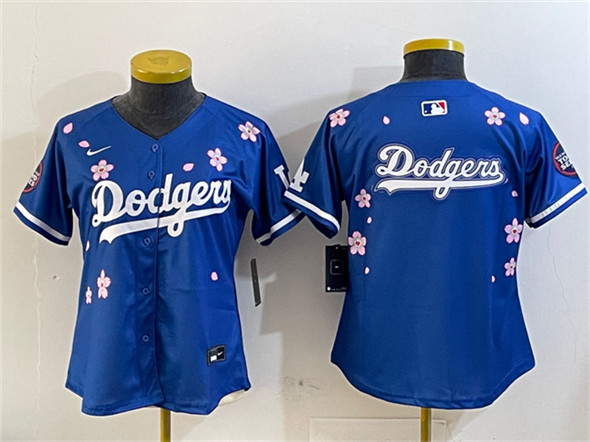 Youth Los Angeles Dodgers Team Big Logo Royal 2025 Tokyo Series Limited Stitched Baseball Jersey