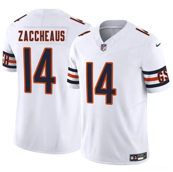 Men's Chicago Bears #14 Olamide Zaccheaus White 2025 F.U.S.E. Vapor Football Stitched Jersey