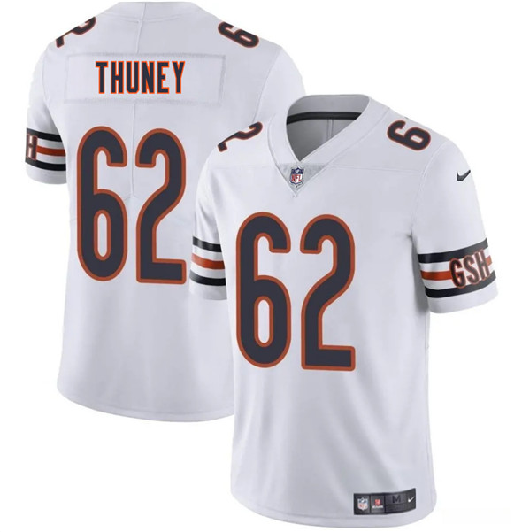 Men's Chicago Bears #62 Joe Thuney White 2025 Vapor Football Stitched Jersey