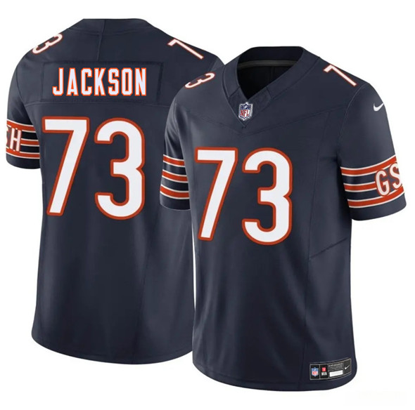 Men's Chicago Bears #73 Jonah Jackson Navy 2025 F.U.S.E. Vapor Football Stitched Jersey