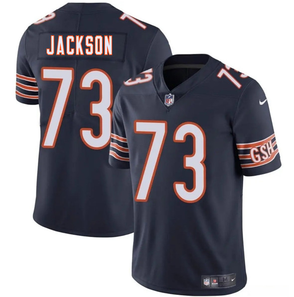 Men's Chicago Bears #73 Jonah Jackson Navy 2025 Vapor Football Stitched Jersey