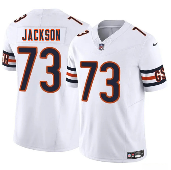 Men's Chicago Bears #73 Jonah Jackson White 2025 F.U.S.E. Vapor Football Stitched Jersey