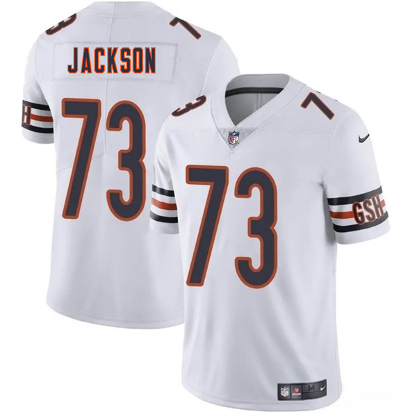 Men's Chicago Bears #73 Jonah Jackson White 2025 Vapor Football Stitched Jersey