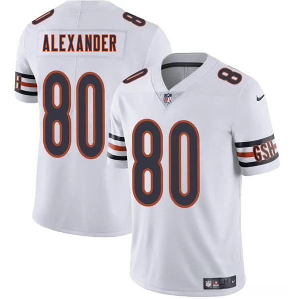 Men's Chicago Bears #80 Maurice Alexander White 2025 Vapor Football Stitched Jersey