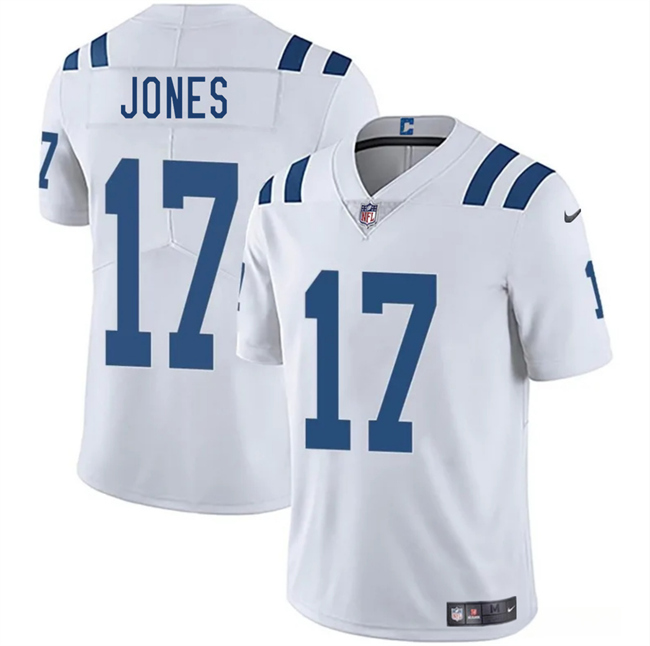 Men's Indianapolis Colts #17 Daniel Jones White 2025 Vapor Limited Football Stitched Jersey