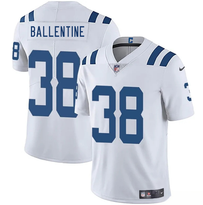 Men's Indianapolis Colts #38 Corey Ballentine White 2025 Vapor Limited Football Stitched Jersey