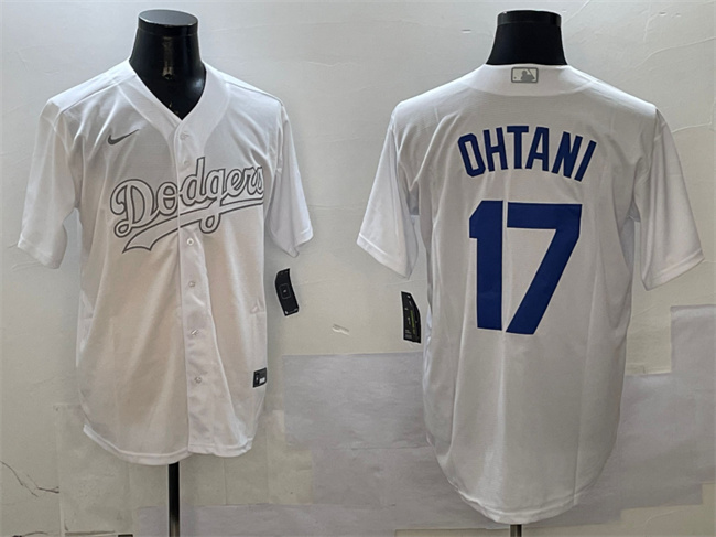 Men's Los Angeles Dodgers #17 Shohei Ohtani White Fashion Cool Base Stitched Baseball Jersey