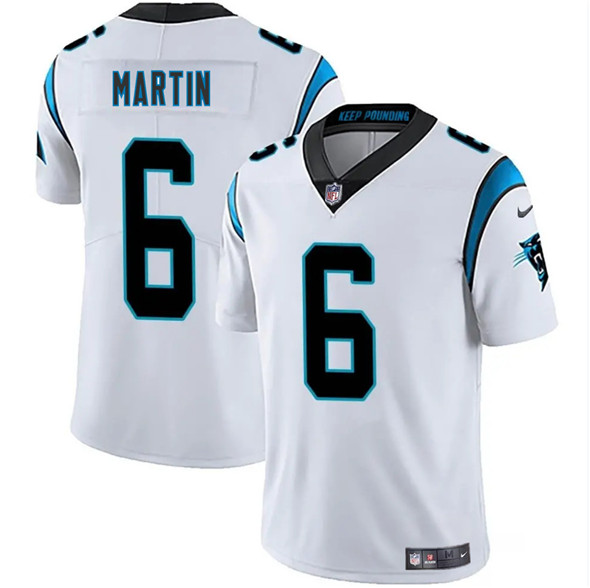 Men's Carolina Panthers #6 Sam Martin White 2025 Vapor Limited Football Stitched Jersey
