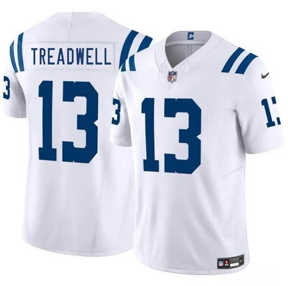 Men's Indianapolis Colts #13 Laquon Treadwell White 2025 F.U.S.E. Vapor Limited Football Stitched Jersey