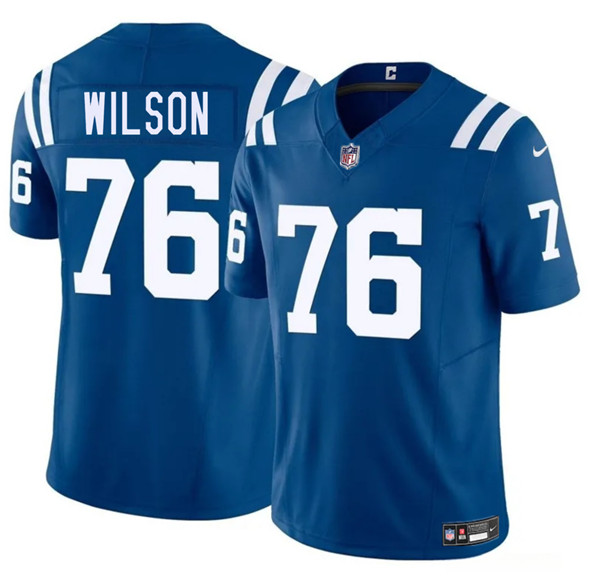 Men's Indianapolis Colts #76 Jack Wilson Blue 2025 F.U.S.E. Vapor Limited Football Stitched Jersey