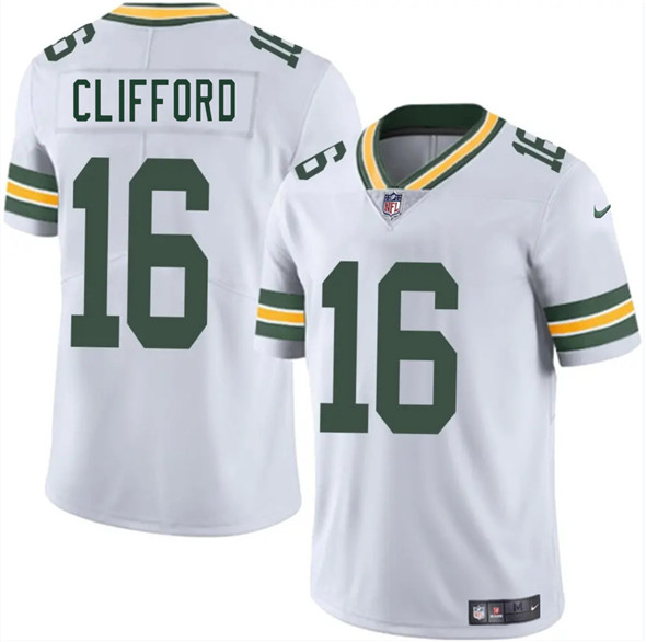 Men's Green Bay Packers #16 Sean Clifford White 2025 Vapor Untouchable Limited Football Stitched Jersey