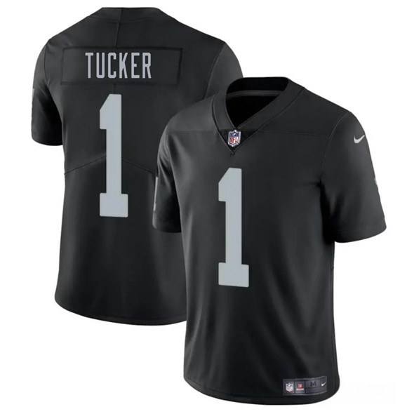 Men's Las Vegas Raiders #1 Tre Tucker Black 2025 Vapor Football Stitched Jersey