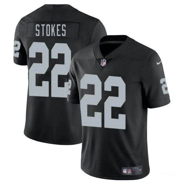 Men's Las Vegas Raiders #22 Eric Stokes Black 2025 Vapor Football Stitched Jersey