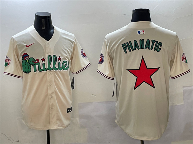 Men's Philadelphia Phillies Phanatic Cream Limited Stitched Jersey
