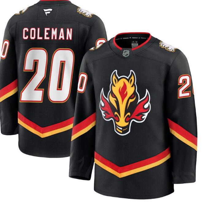 Men's Calgary Flames #20 Blake Coleman Fanatics Alternate Premium Black Stitched Jersey