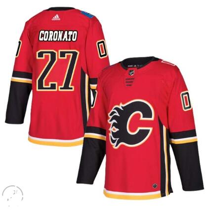 Men's Calgary Flames #27 Matt Coronato Adidas Alternate Red Stitched Jersey