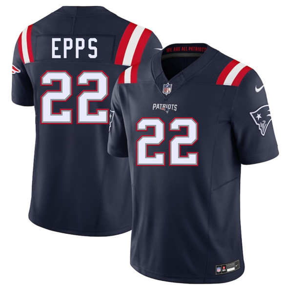 Men's New England Patriots #22 Marcus Epps Navy 2025 F.U.S.E. Vapor Limited Football Stitched Jersey