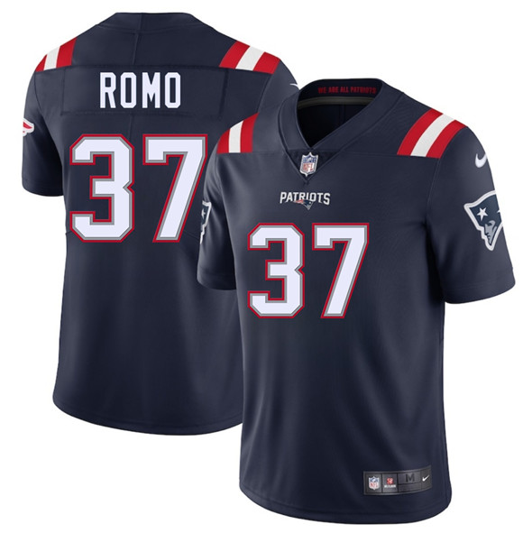 Men's New England Patriots #37 Parker Romo Navy 2025 Vapor Limited Football Stitched Jersey