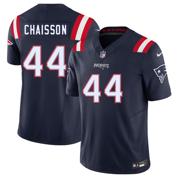 Men's New England Patriots #44 K'Lavon Chaisson Navy 2025 F.U.S.E. Vapor Limited Football Stitched Jersey